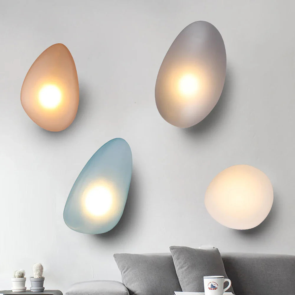 Afralia™ Pebble Glass Wall Light: Modern Nordic LED Lamp for Living Room, Bedroom, and Stairway