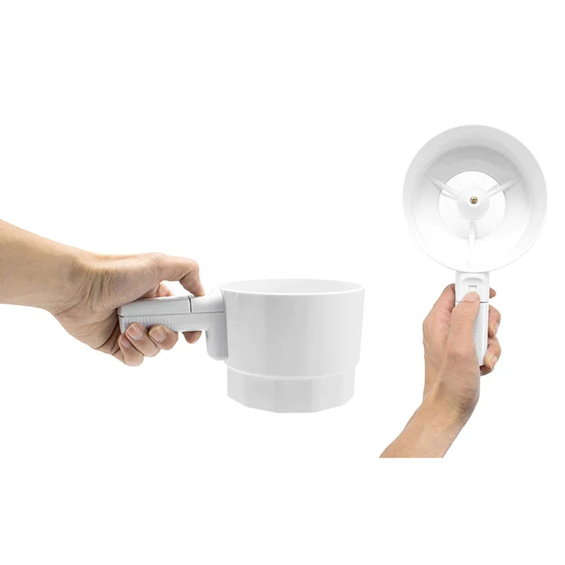 Afralia™ Electric Flour Sifter Shaker for Baking - Plastic Cup Shape Powder Sieve Sugar Shaker