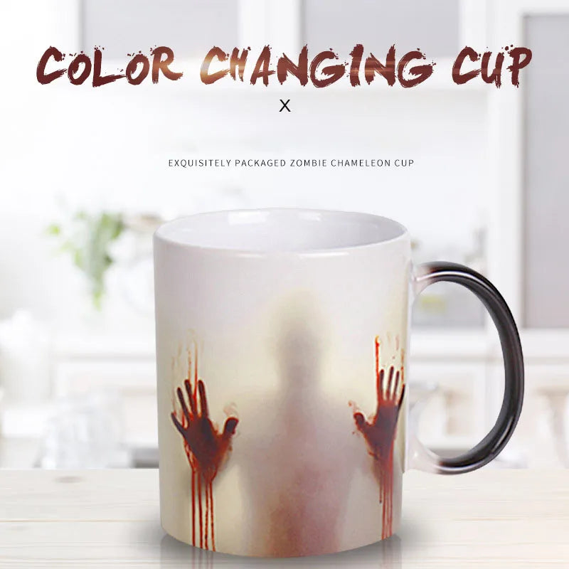 Afralia™ Halloween Chameleon Color-Changing Porcelain Mug - 350ML
