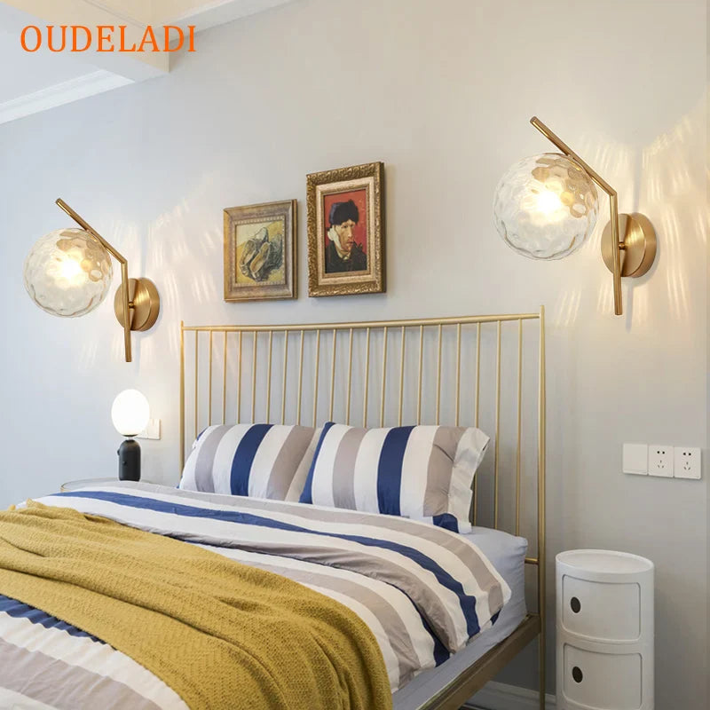 Afralia™ Glass LED Wall Lamp - Modern American Style for Living Room and Aisle