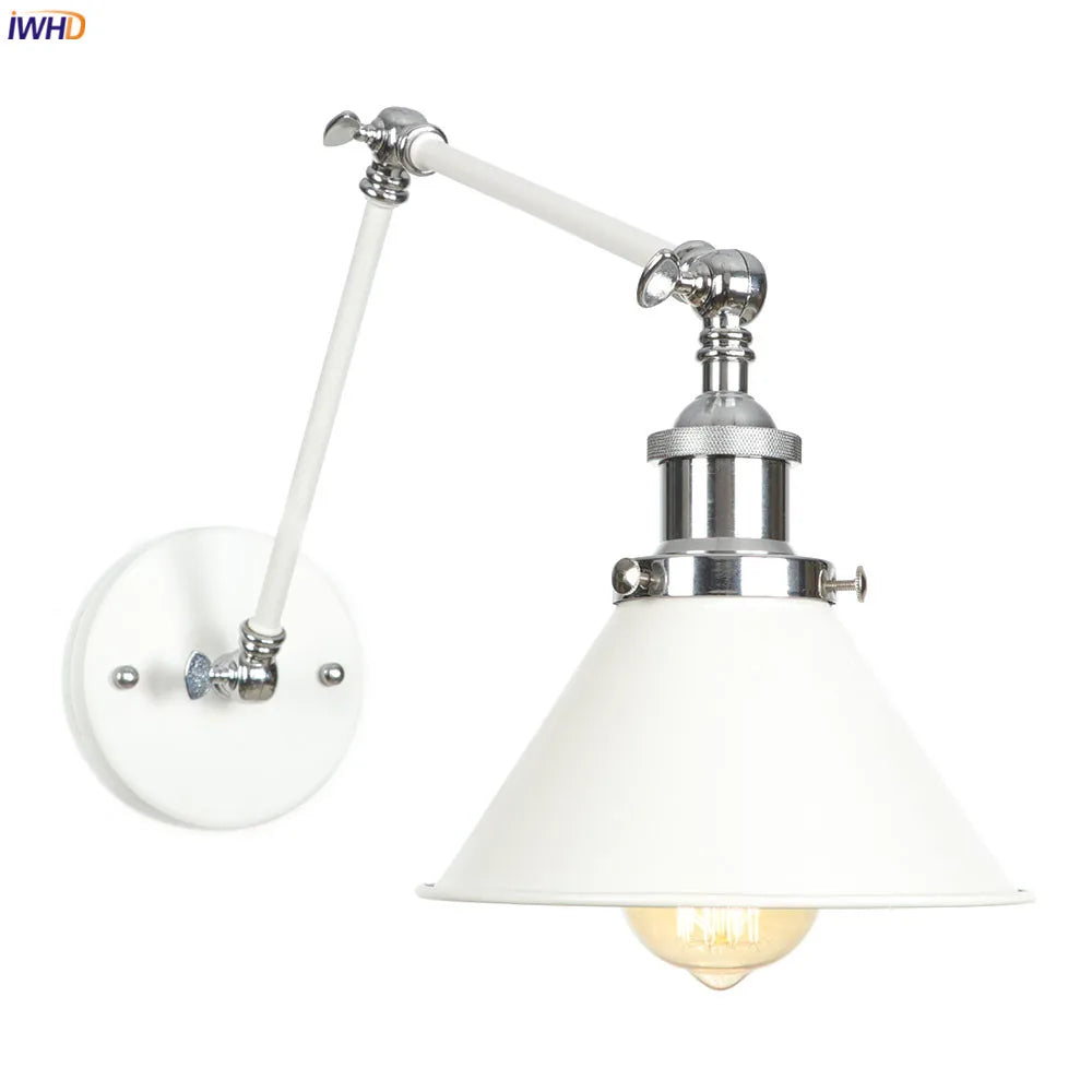 Afralia™ Loft Industrial Swing Arm Wall Lamp with Vintage Edison Bulb