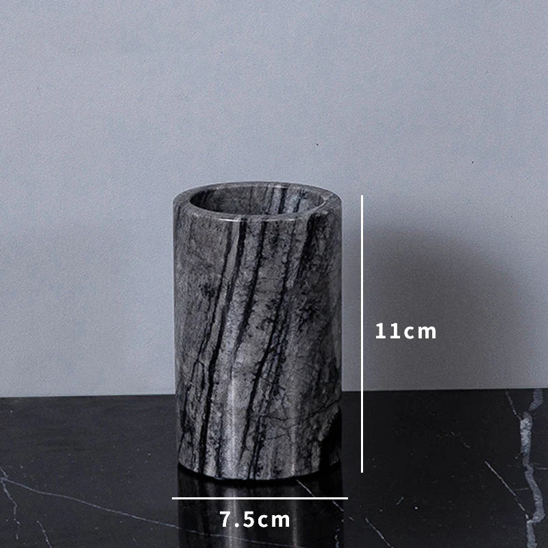 Marble Toothbrush Holder Cup Mug for Family Bathroom by Afralia™