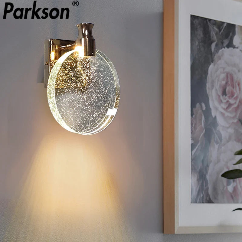 Afralia™ Crystal Wall Lamp: Modern Bedside Sconce for Bedroom, Living, Dining, Makeup