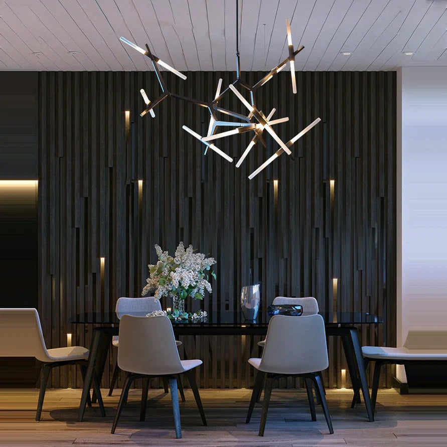 Afralia™ Branch Suspension Pendant Light - Gold Black G9 LED Iron Glass Fixture