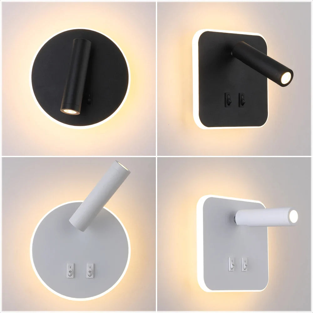 Afralia™ Adjustable 10W Wall Light Sconce Lamp with Switch - Hotel Bedroom Study Reading