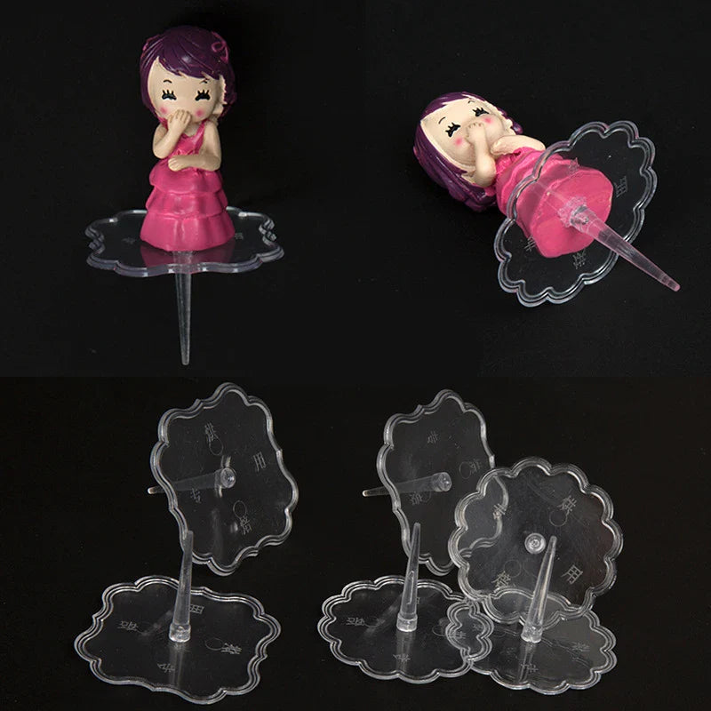 Afralia™ Cake Stands Decoration Bracket Set - 20pcs Clear Plastic Fondant Holders