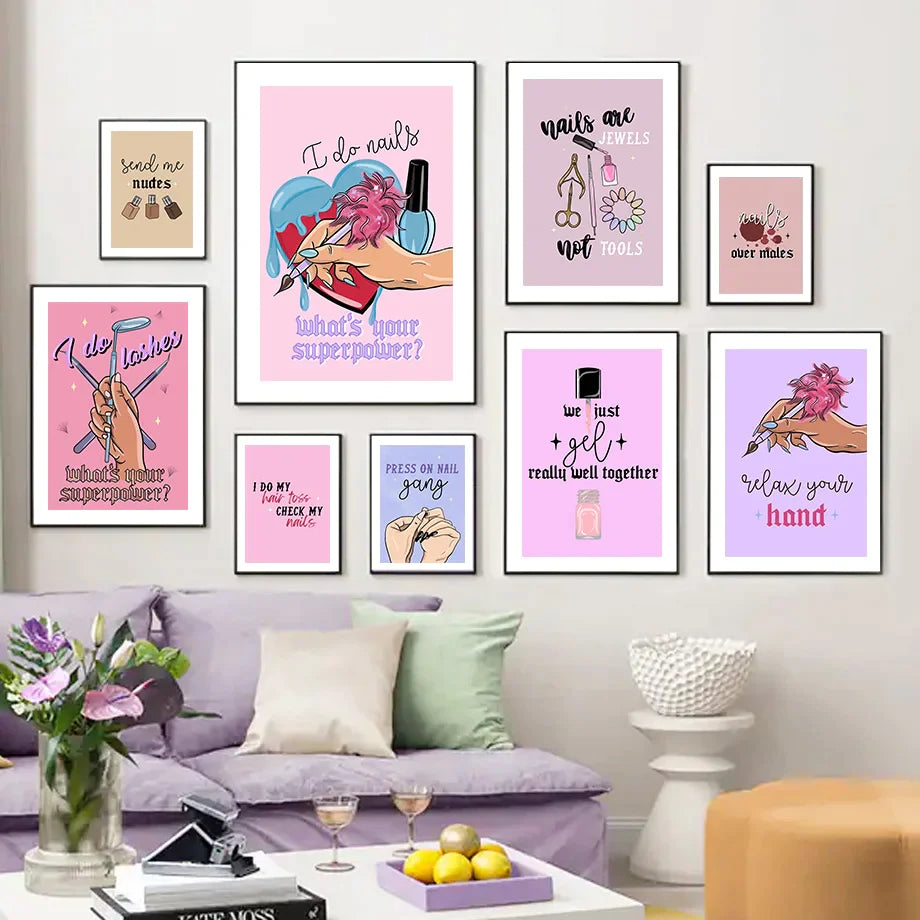 Afralia™ Beauty Salon Wall Art Set