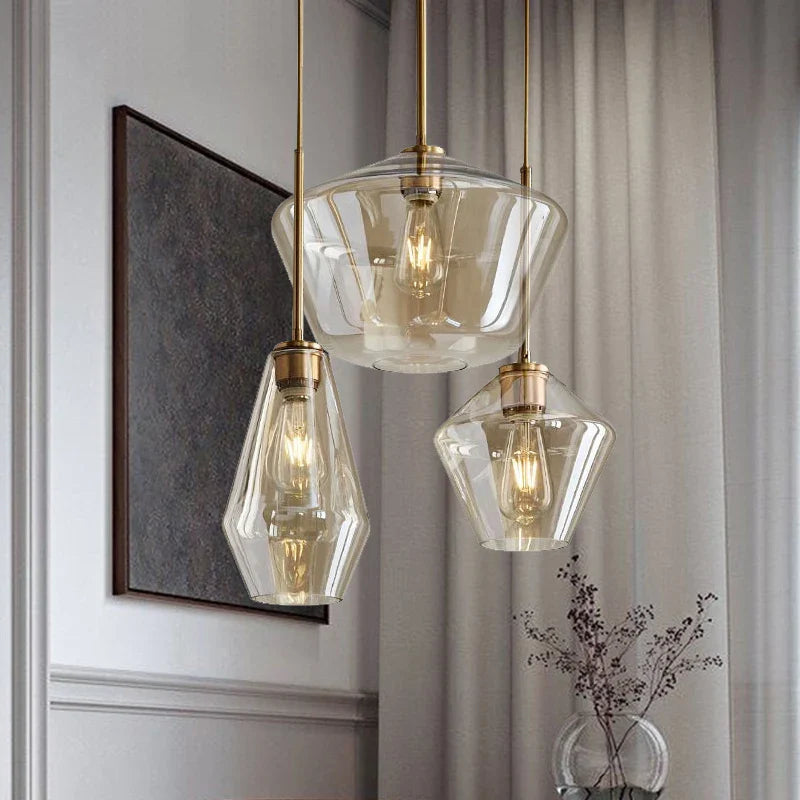 Afralia™ Nordic Glass Pendant Lights LED Hanging Lamp for Kitchen Living Room