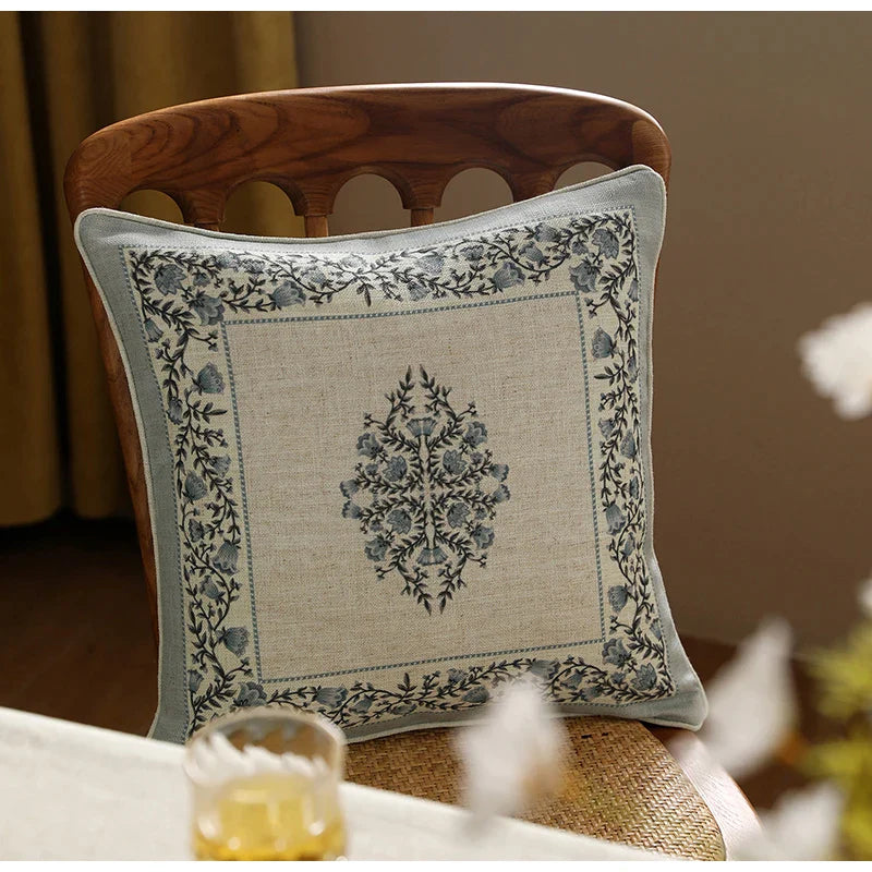 Afralia™ Wisteria Floral Pattern Cushion Cover 45x45cm for Modern Mid-Century Sofas