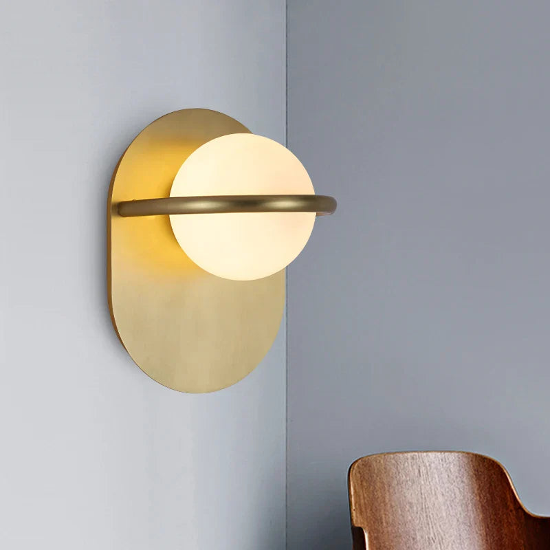 Afralia™ Glass Ball Gold Wall Light Sconce | Modern Nordic Bedside Indoor Lamp
