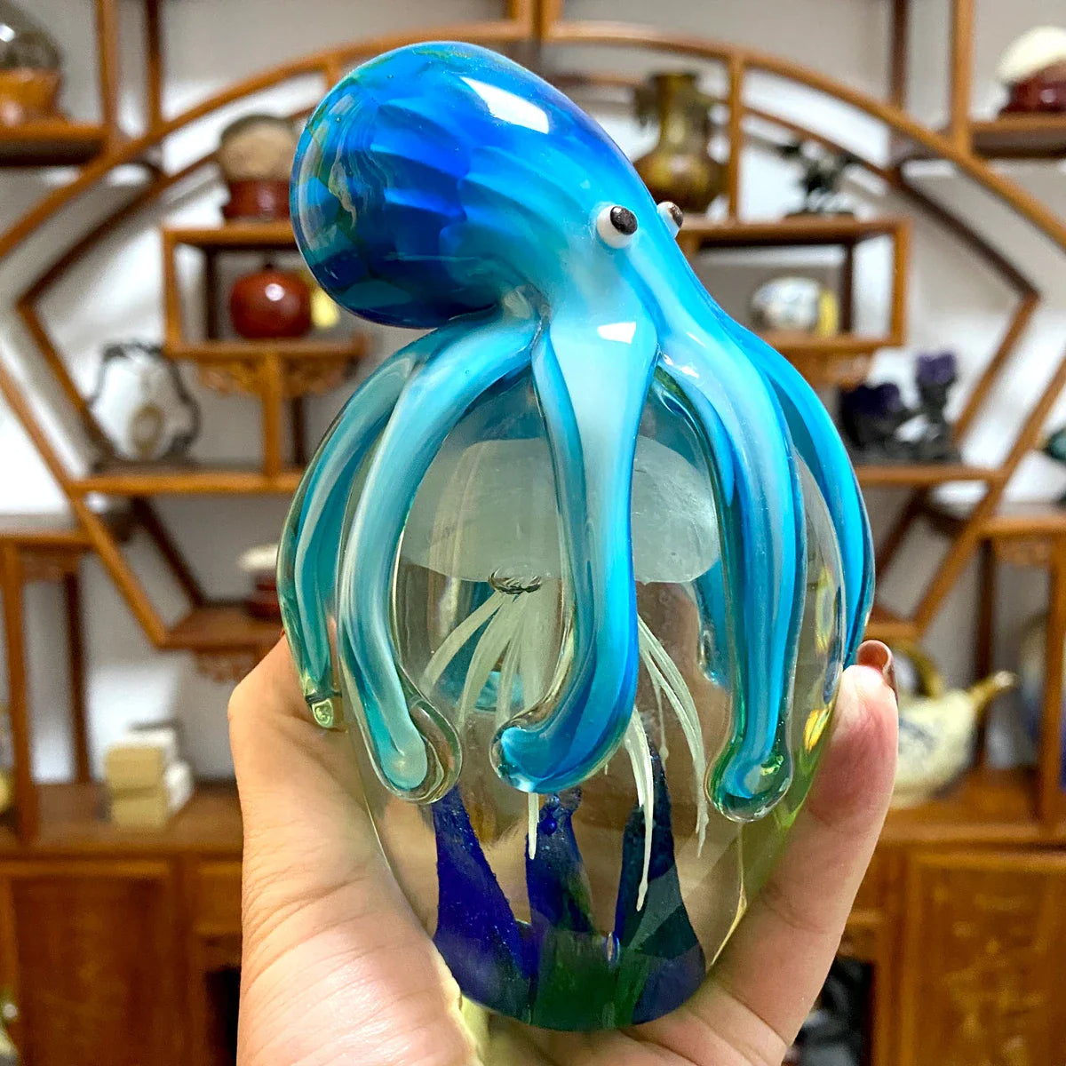 Afralia™ Glass Marine Organism Sculpture Collection for Modern Home Decor