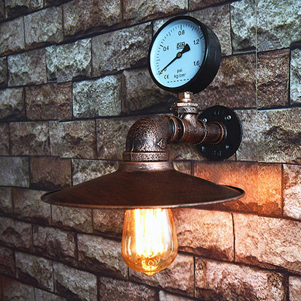 Afralia™ Industrial Iron Rust Wall Lights Retro Vintage E27 LED Sconce