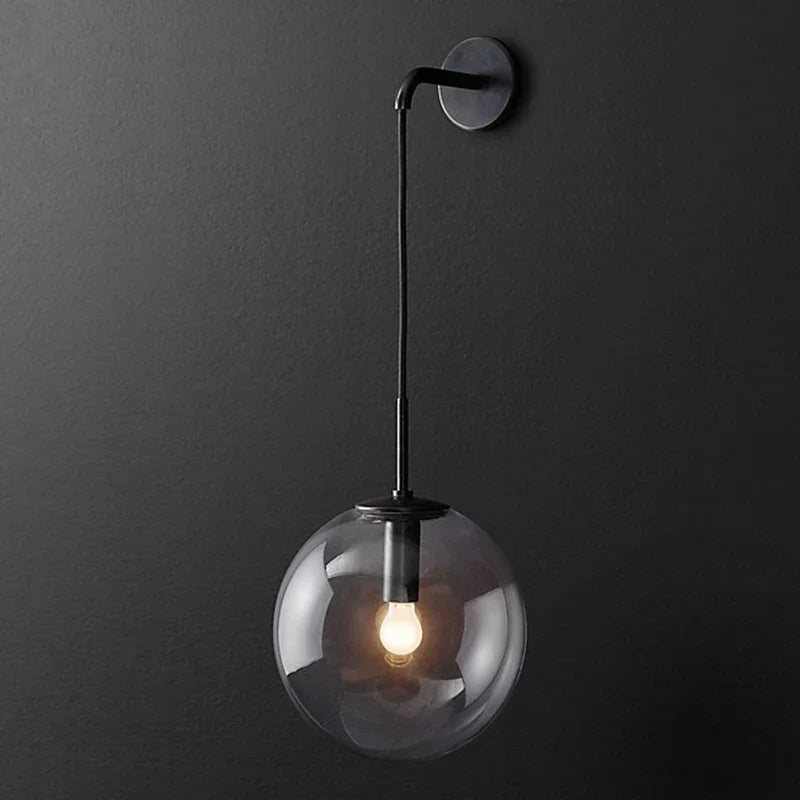 Afralia™ Nordic LED Glass Ball Wall Lamp for Bedroom Living Room Bathroom