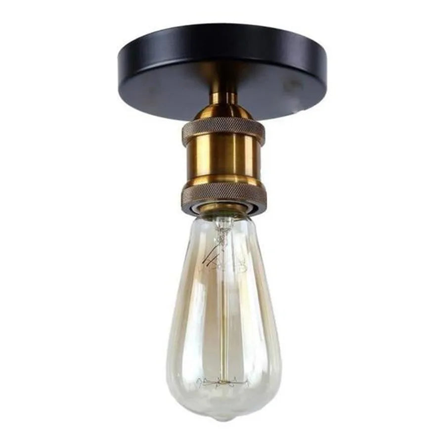Afralia™ Vintage Black Bronze Ceiling Light Holder for Cafe Bar Loft Wall Decor