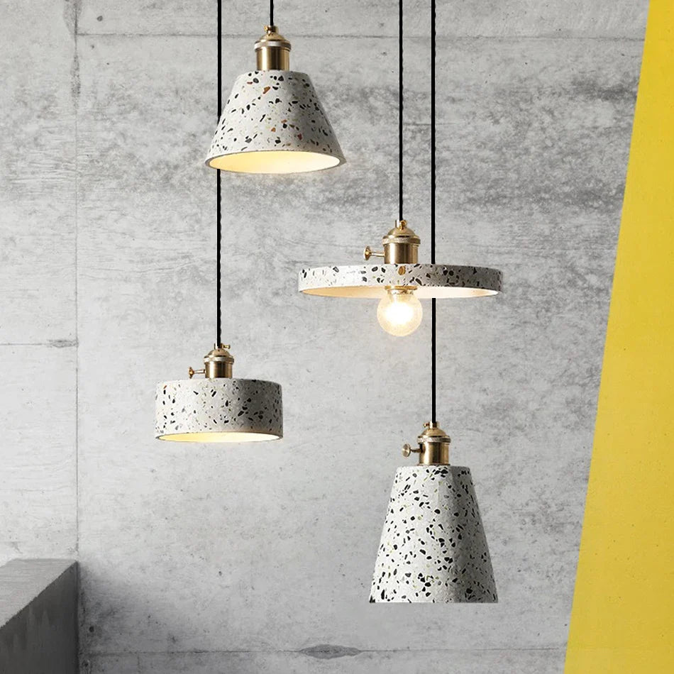 Afralia™ Nordic White Cement Pendant Lights E27 Modern Hanging Lamps for Bar Kitchen Living Room