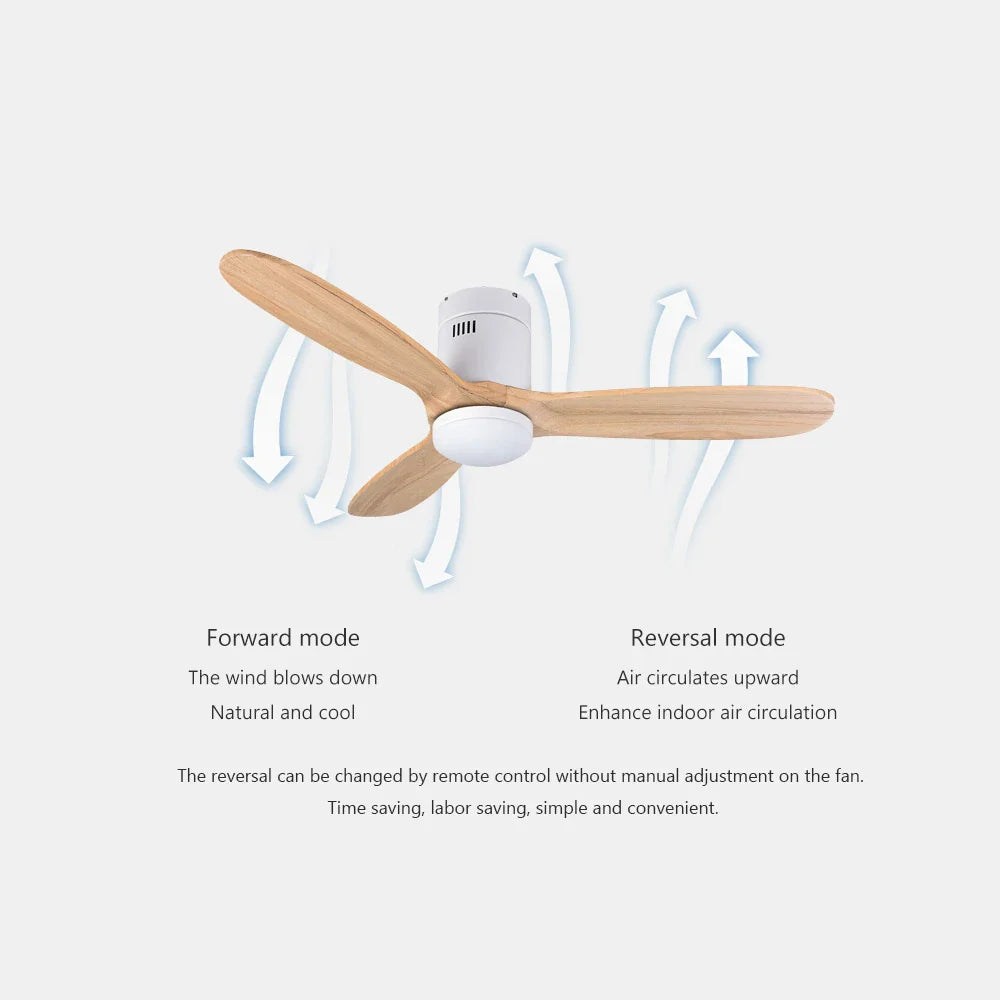 Afralia™ 48" Brown Wood Ceiling Fan with Light, Remote Control, Vintage Retro Style