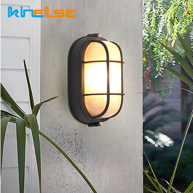 Afralia™ Outdoor LED Waterproof Wall Lamp Vintage E27 Garden Ceiling Sconces, Porch Home Wall Lighting Luminaire