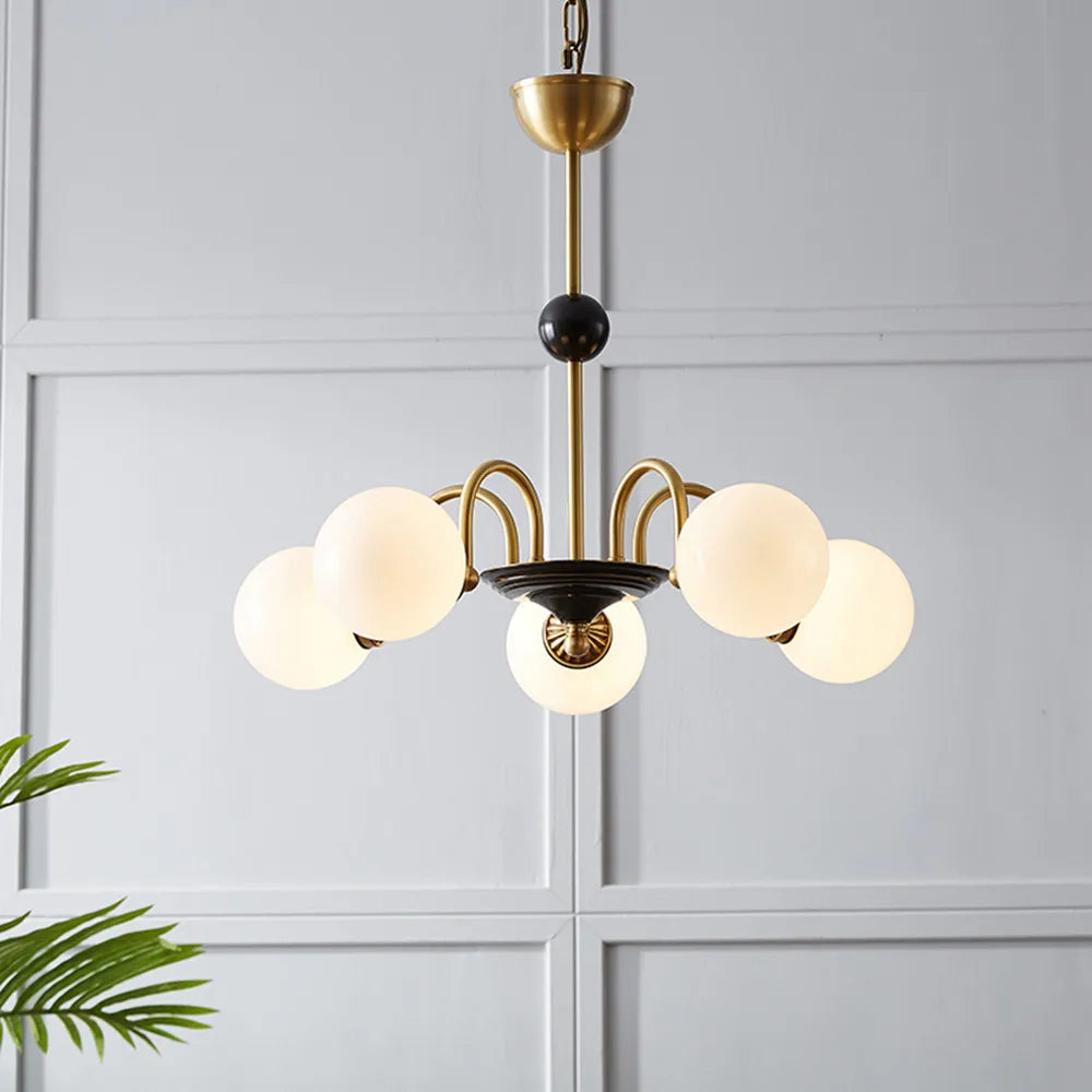 Afralia™ Glass Ball Chandelier: Luxury Nordic Living Room Lighting in Gold/Chrome