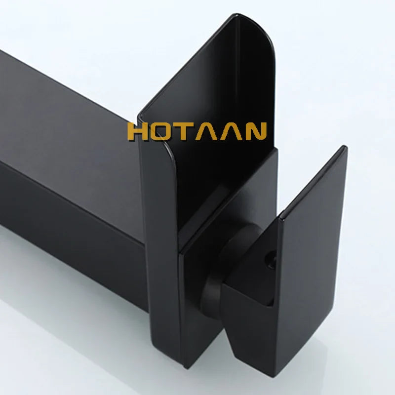 Afralia™ Waterfall Black Brass Basin Faucet Single Hole Bathroom Mixer