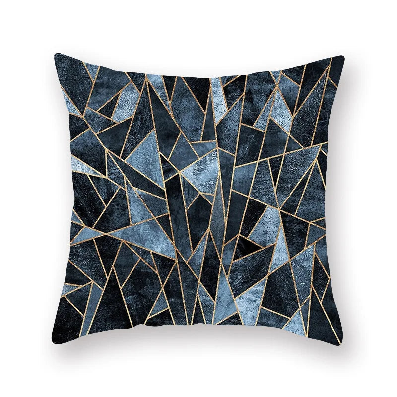 Afralia™ Vintage Blue Printed Cushion Cover for Sofa Throw Pillow, Car, Chair Home Decor