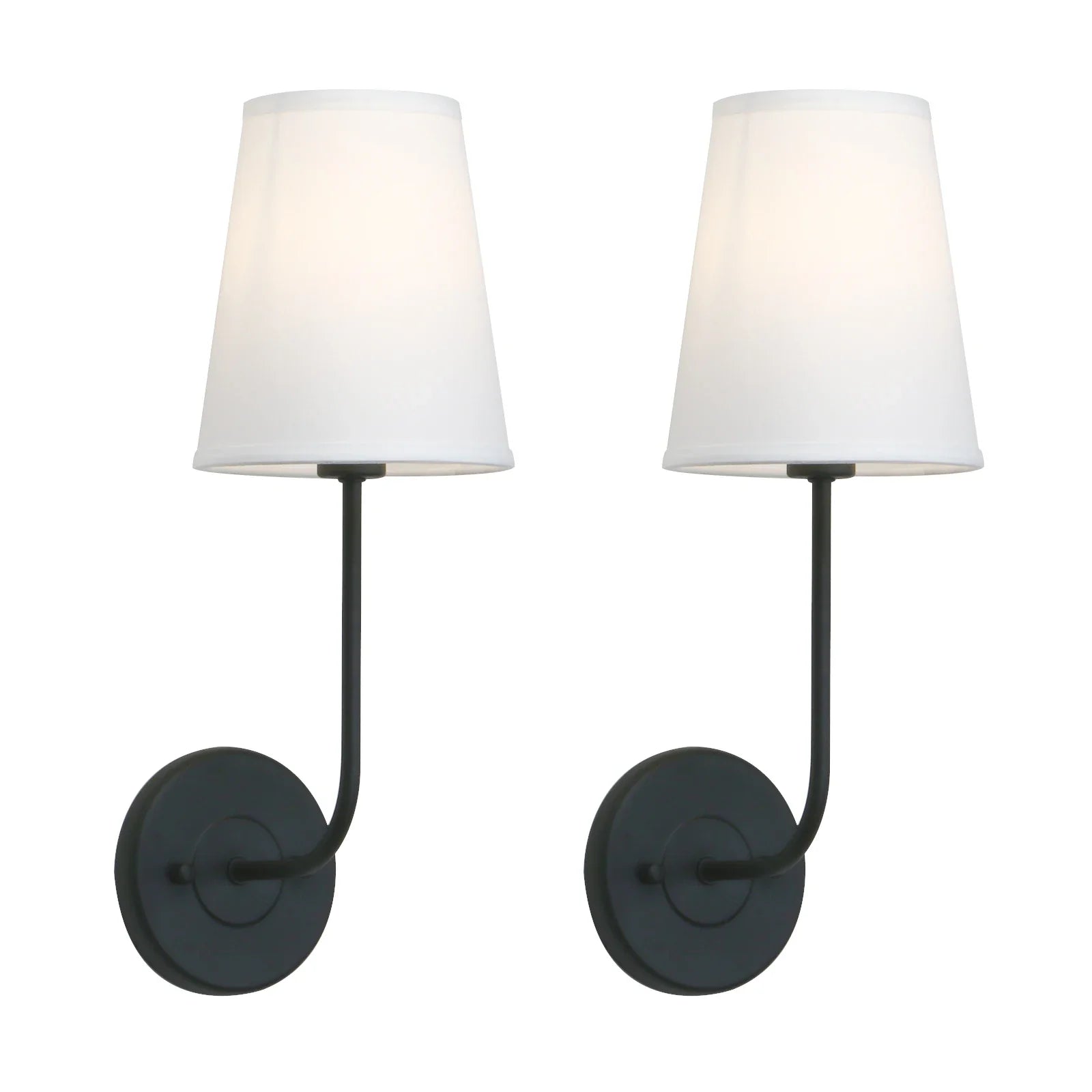 Afralia™ Flared Funnel Fabric Shade Wall Light Set for Classic Country Industrial Style
