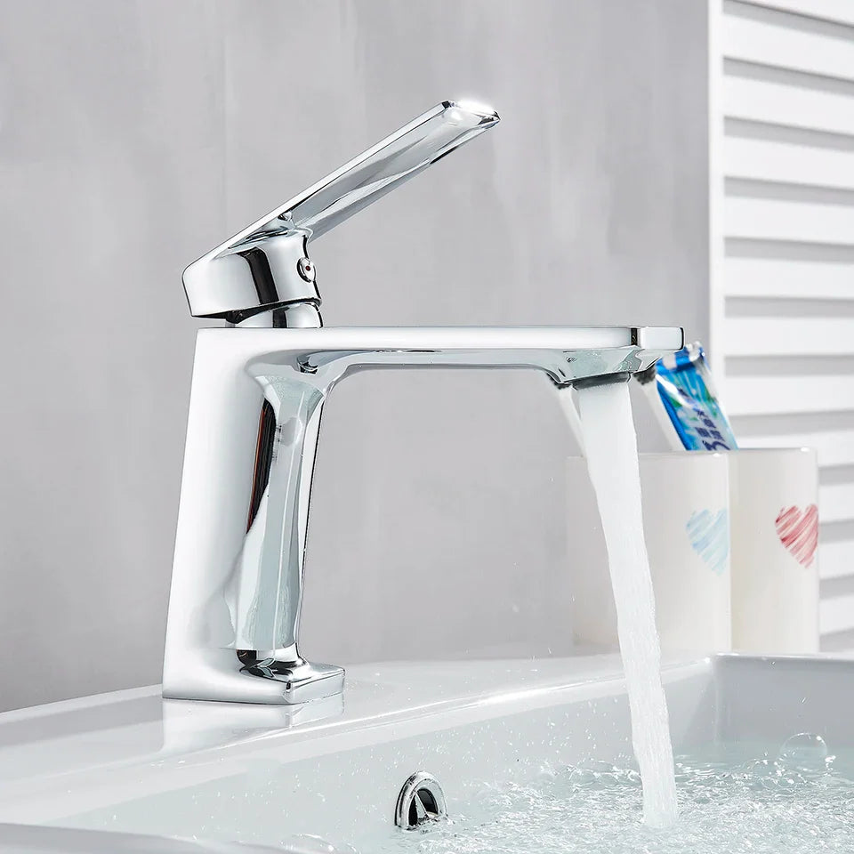 Afralia™ Chrome Basin Faucet: Vintage Deck Mount Bathroom Sink Mixer Tap