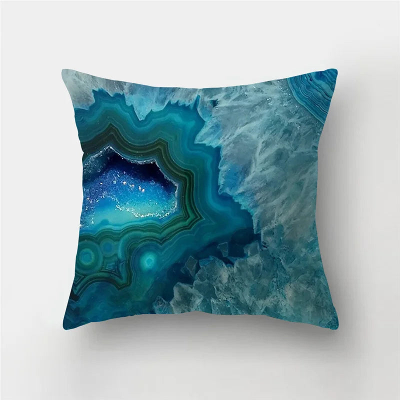 Marble Geometric Pillow Case Rock Texture Cushion Cover for Home Decoration by Afralia™