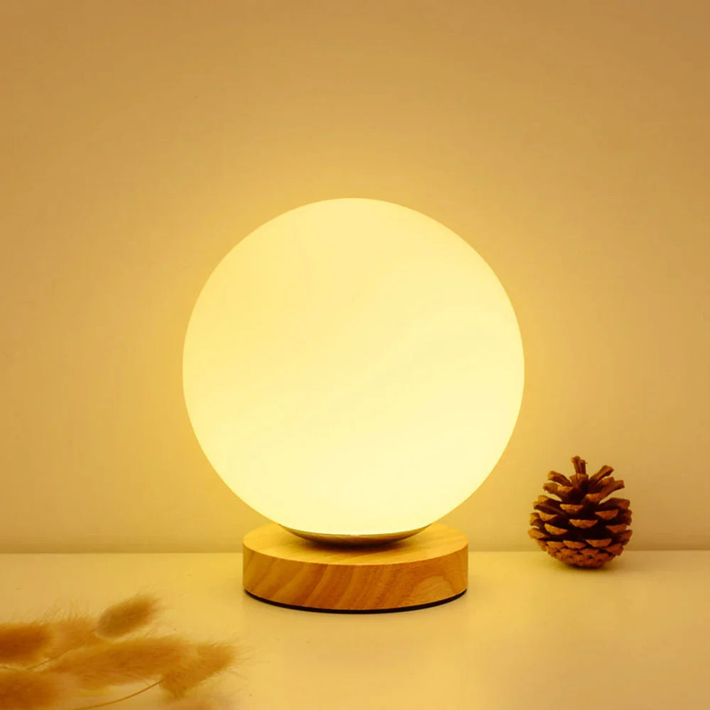 Afralia™ LED Desk Lamp Solid Wood Modern Reading Light Eye Protection Study Bedroom