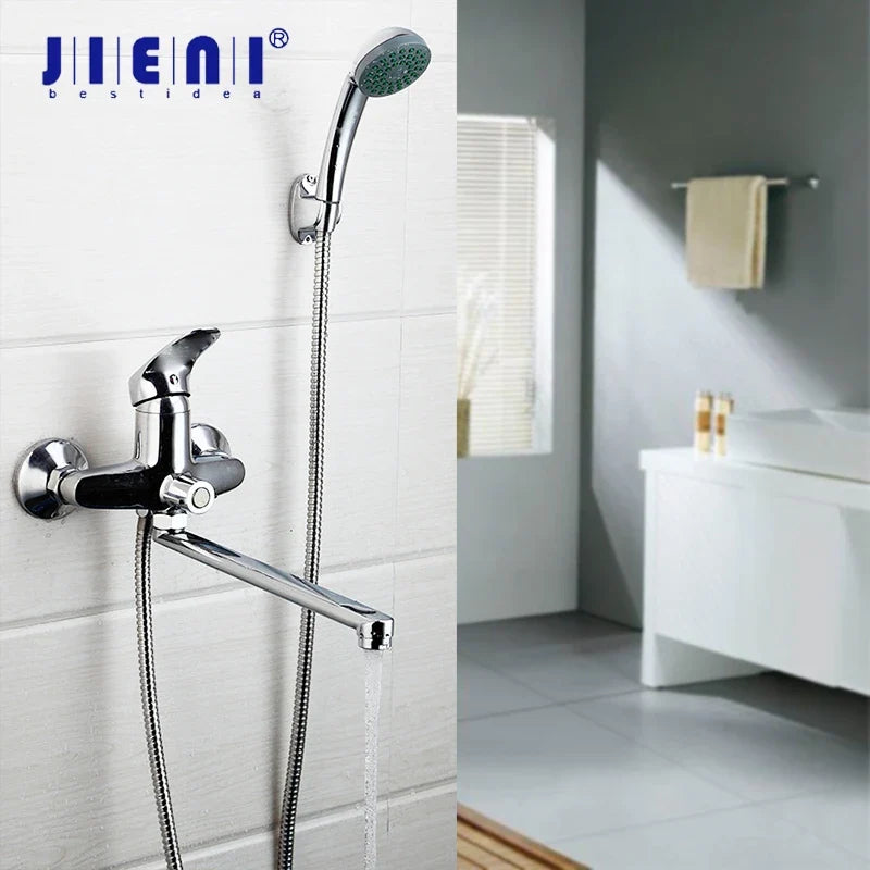 Afralia™ Stainless Steel Wall Mounted Bathtub Faucet with Hand Shower