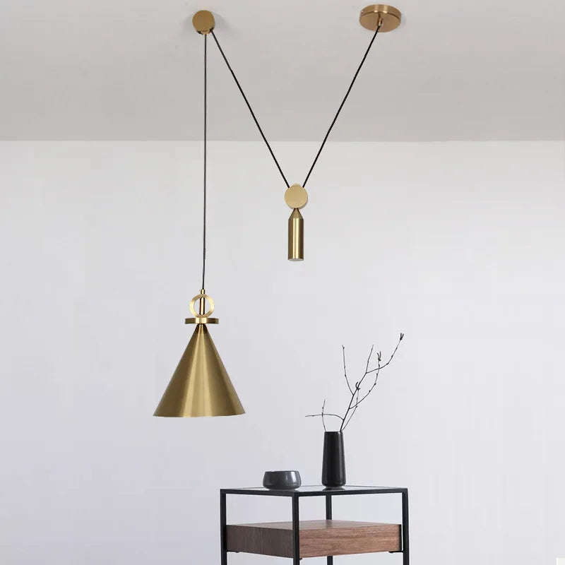 Afralia™ Industrial Metal Pendant Light Kitchen Adjustable Designer LED Dinning Room Decor