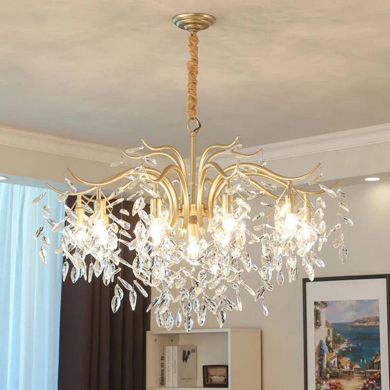 Afralia™ Crystal LED Chandelier: Luxury Indoor Lighting for Home, Kitchen, Living Room
