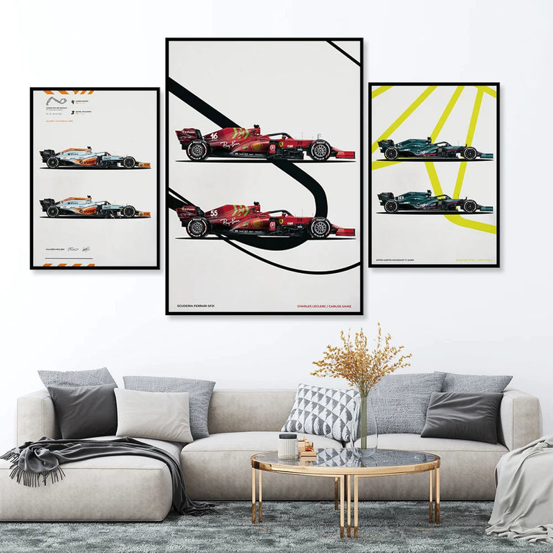 Racing Car Gift Wall Art Canvas Painting for Living Room Home Decor - Afralia™ BYY167