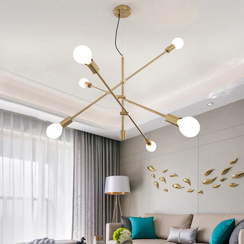 Afralia™ Nordic Pendant Light Pole Art Decor Hanging Lamp E27 LED Living Room Fixture