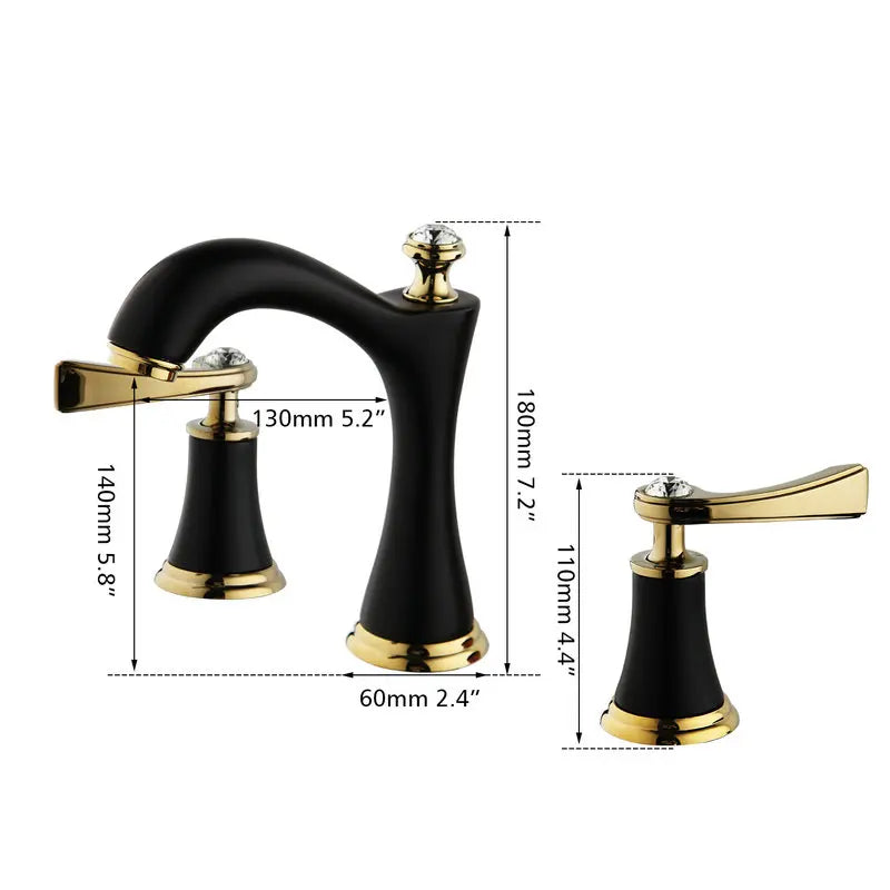 Afralia™ Matte Black Bathroom Faucet Set with 2 Handles for Bathtub and Basin