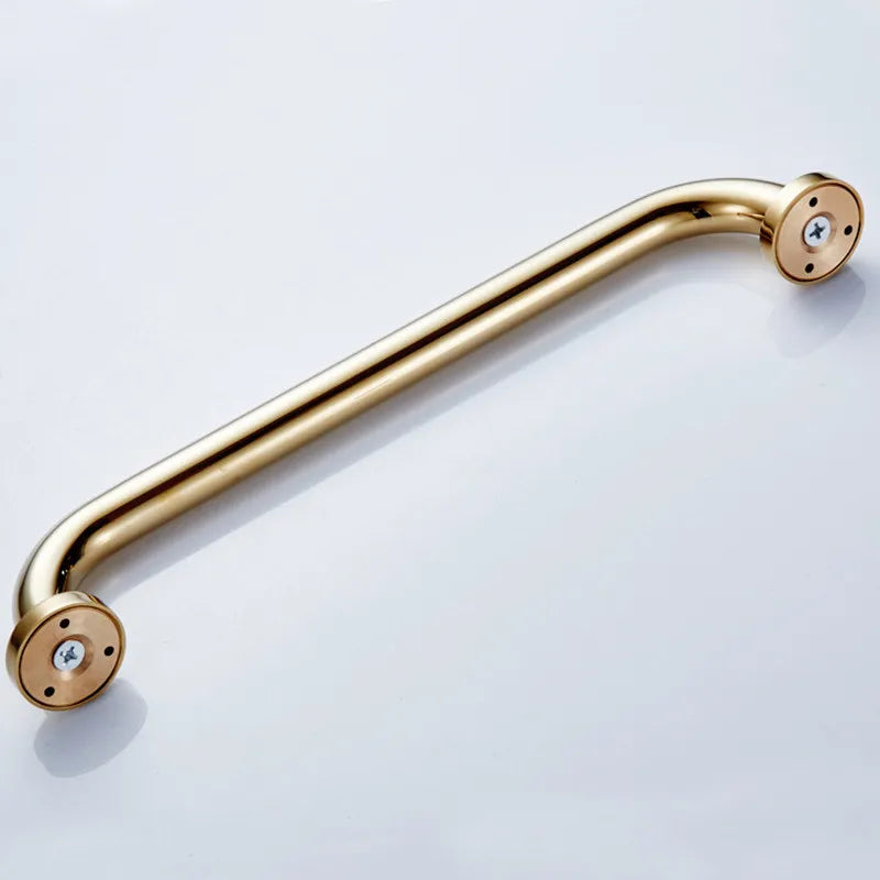 Afralia™ Gold Brass Bathroom Safety Bar Handrail for Tub and Shower