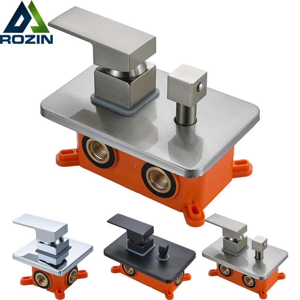 Afralia™ Brass Wall Mounted Shower Mixer Valve with Orange Control Handle