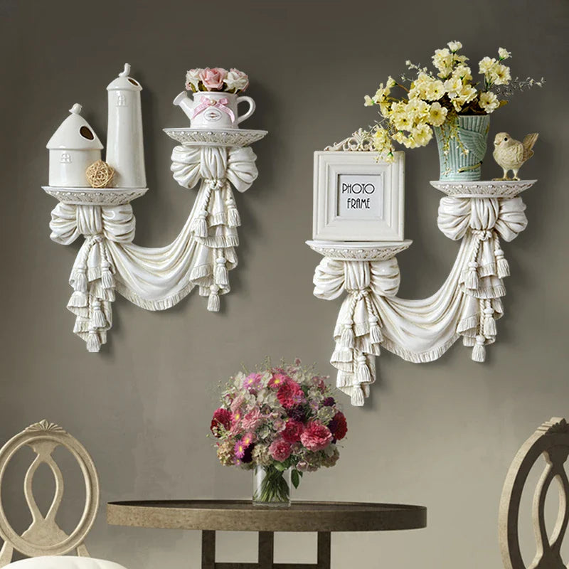 Afralia™ Resin Wall Decor Shelf Set for European Style Home Art Display