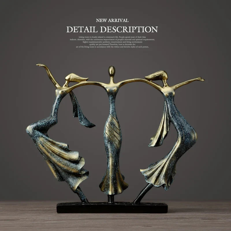 Afralia™ Dancing Couple Sculpture Statue Love Decoration Abstract Lovers Figurines Ornament