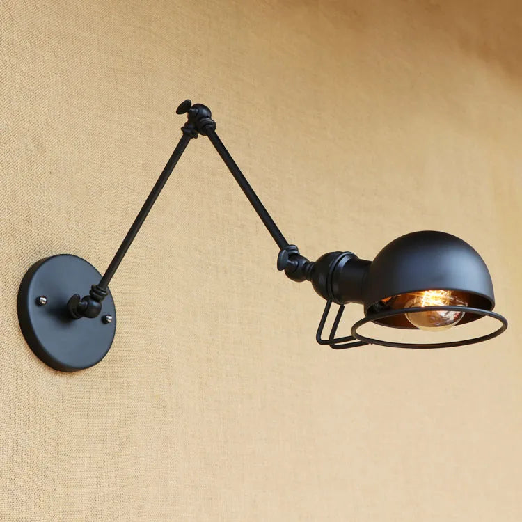 Afralia™ Industrial Vintage Wall Sconce Swing Arm Light Fixture
