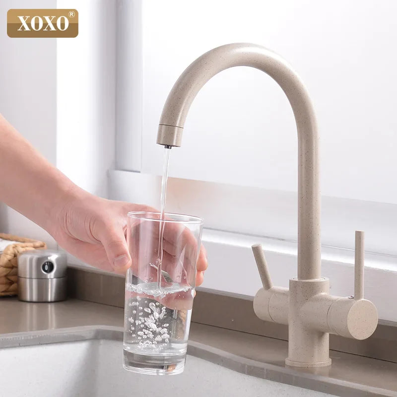 Afralia™ Pure Water Filter Kitchen Faucet Drinking Water Tap 360 Rotation Chrome