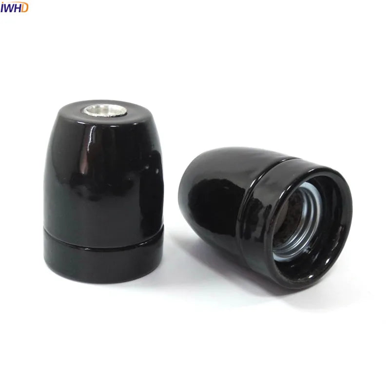 Afralia™ Ceramic E27 Socket Bulb Holder Vintage Fitting Base UL CE