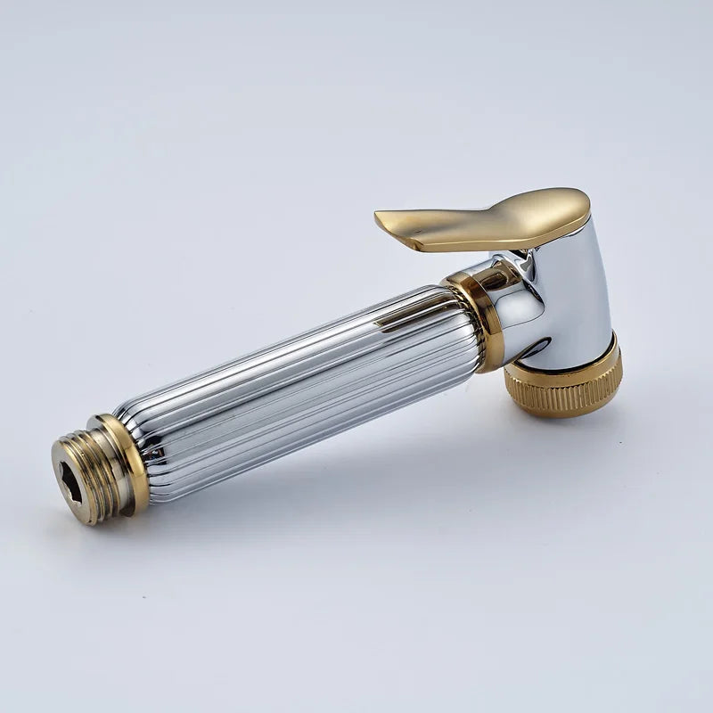 Afralia™ Golden Bidet Sprayer Gun - Chrome Hand Held Toilet Shower Head