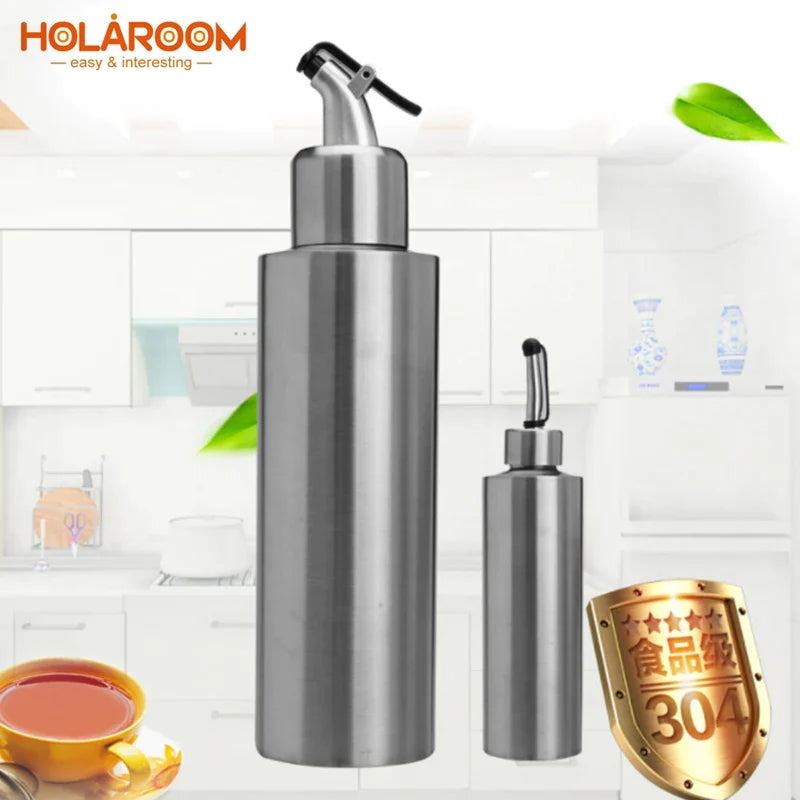 Afralia™ Stainless Steel Seasoning Container Oil Pot Vinegar Soy Sauce Bottle