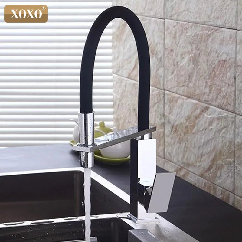 Afralia™ Pull Down Black Kitchen Faucet Cold Hot Mixer Tap Single Hole