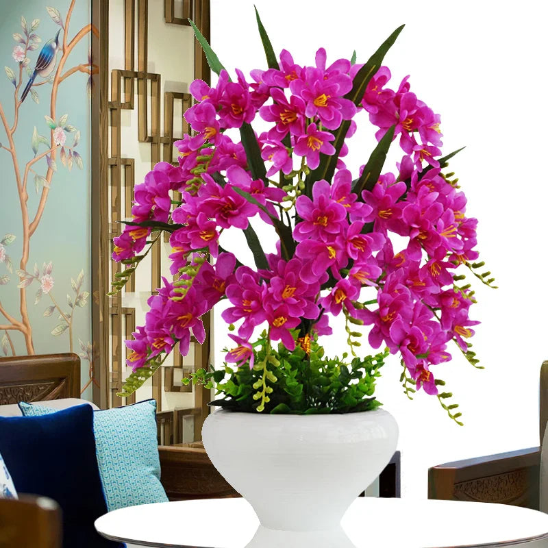 Afralia™ Phalaenopsis Orchid Vase Set - Artificial Flower Home Decoration Bouquet