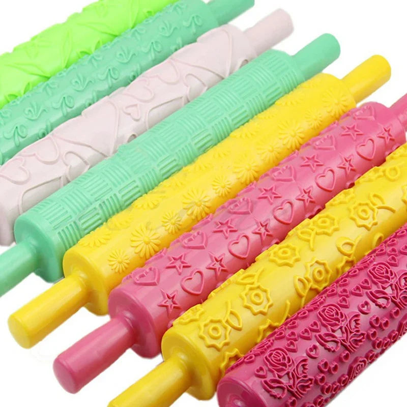 Afralia™ Non-Stick Plastic Rolling Pin for Cake Fondant & Cookie Decoration