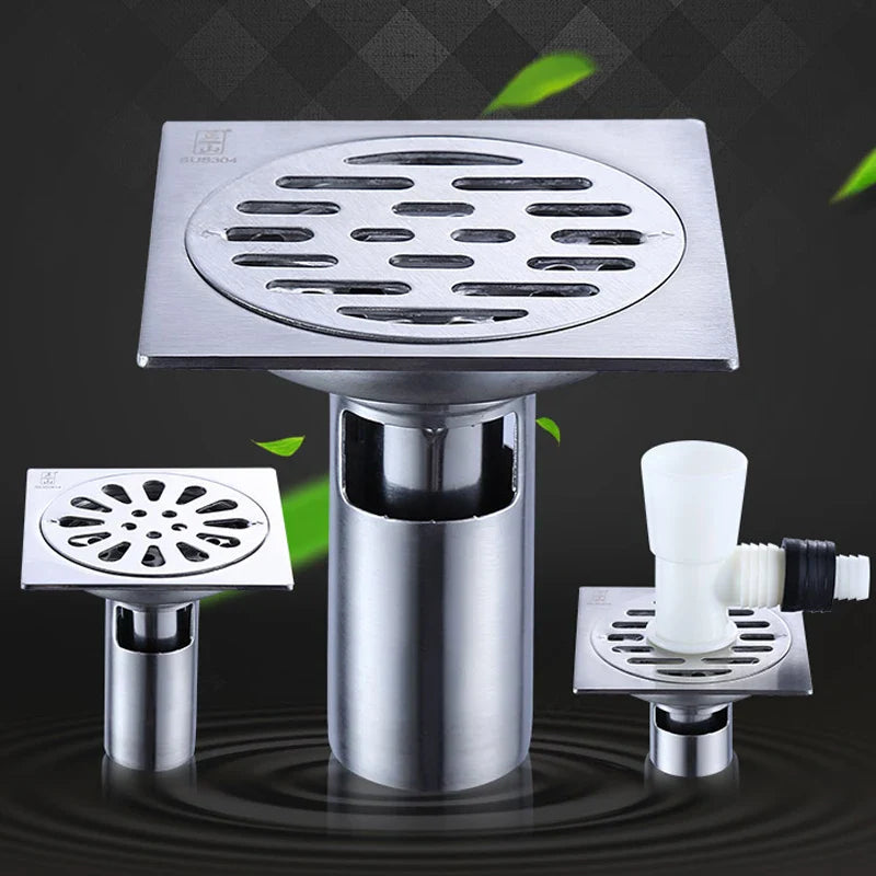 Afralia™ Stainless Steel Square Floor Drain for Bathroom and Kitchen