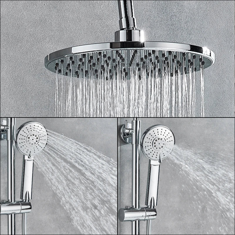 Afralia™ Chrome Bathroom Rainfall Shower Faucet Wall Mount Waterfall Rain Shower Tap