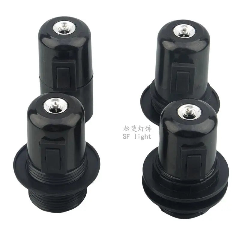 Afralia™ E27 Socket Lamp Base Switch 4A, 250V Black Fitting Bulb Holder Socket