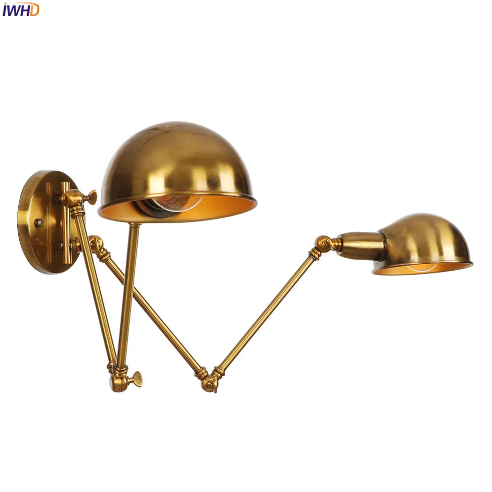 Afralia™ Adjustable Arm LED Wall Sconce - Retro Loft Industrial Long Arm Wall Lamp